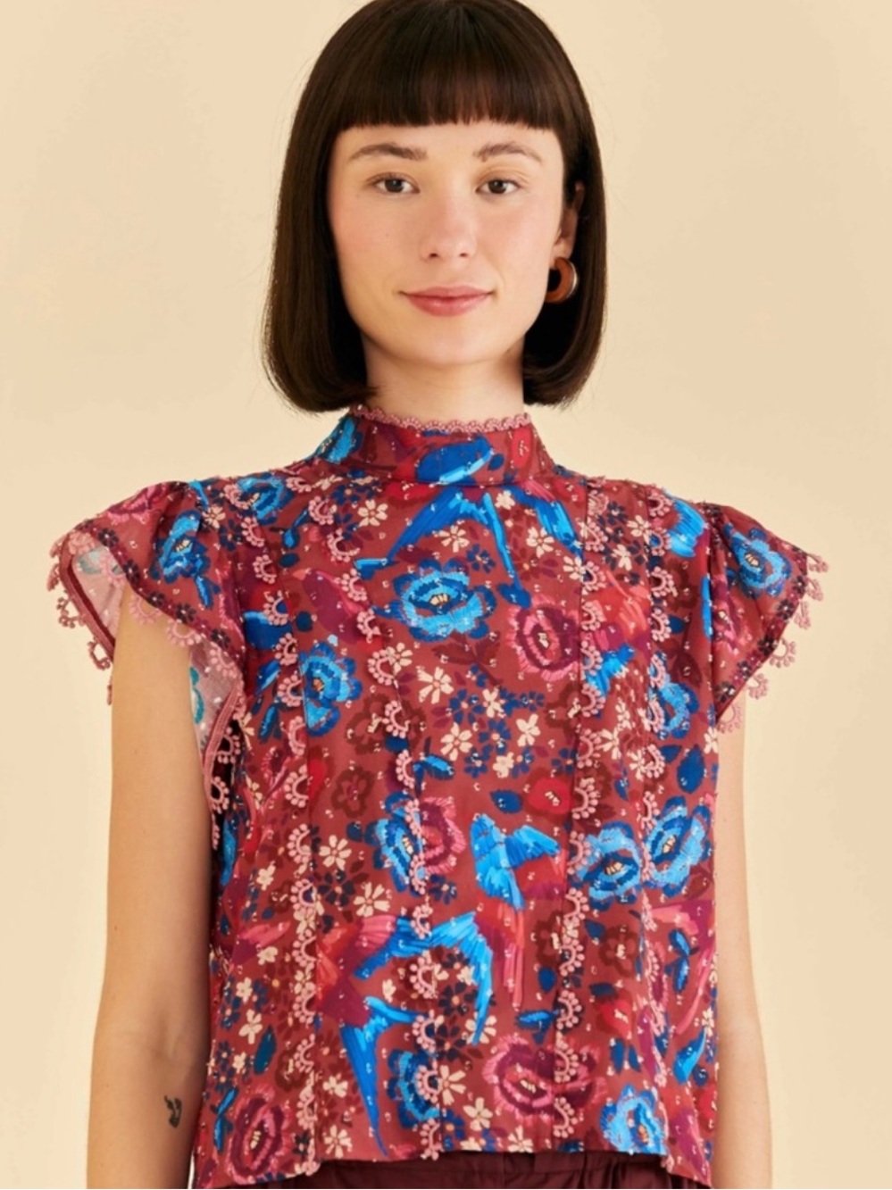 FARM Rio Floral Birds Blouse